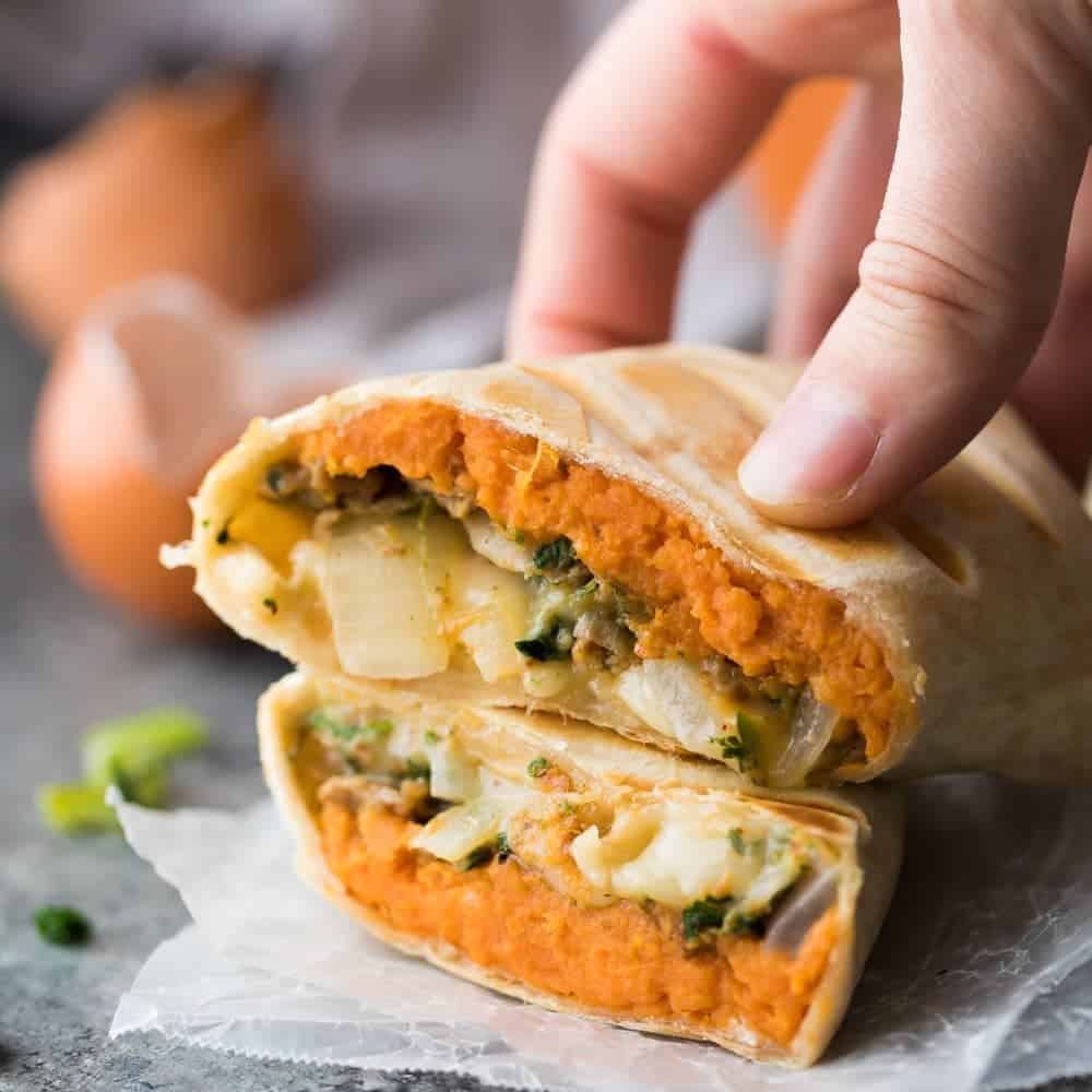 Southwestern Sweet Potato Breakfast Burritos - Sweet Peas and Saffron