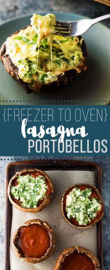 lasagna stuffed portobello mushrooms (freezer to oven)