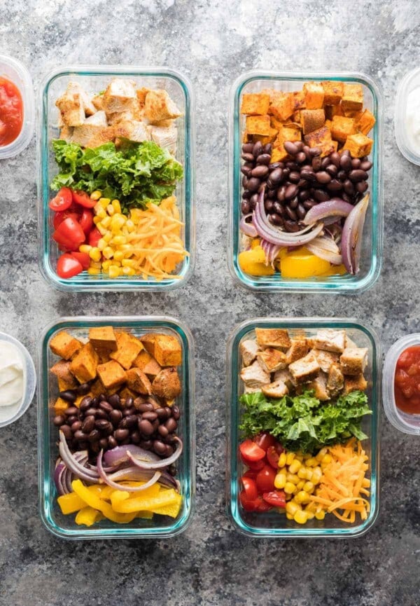 Mix & Match Meal Prep Burrito Bowls - Sweet Peas and Saffron