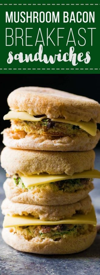 mushroom bacon frozen breakfast sandwiches (+ video)