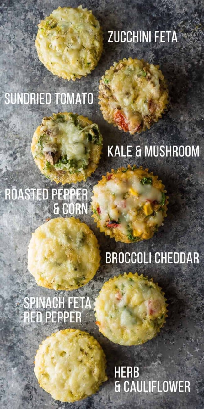 Light + Fluffy Egg Muffins (7 flavors; not wet!) - Sweet Peas and Saffron