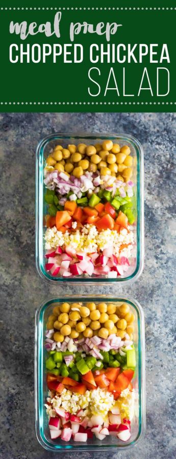 meal prep chopped chickpea salad