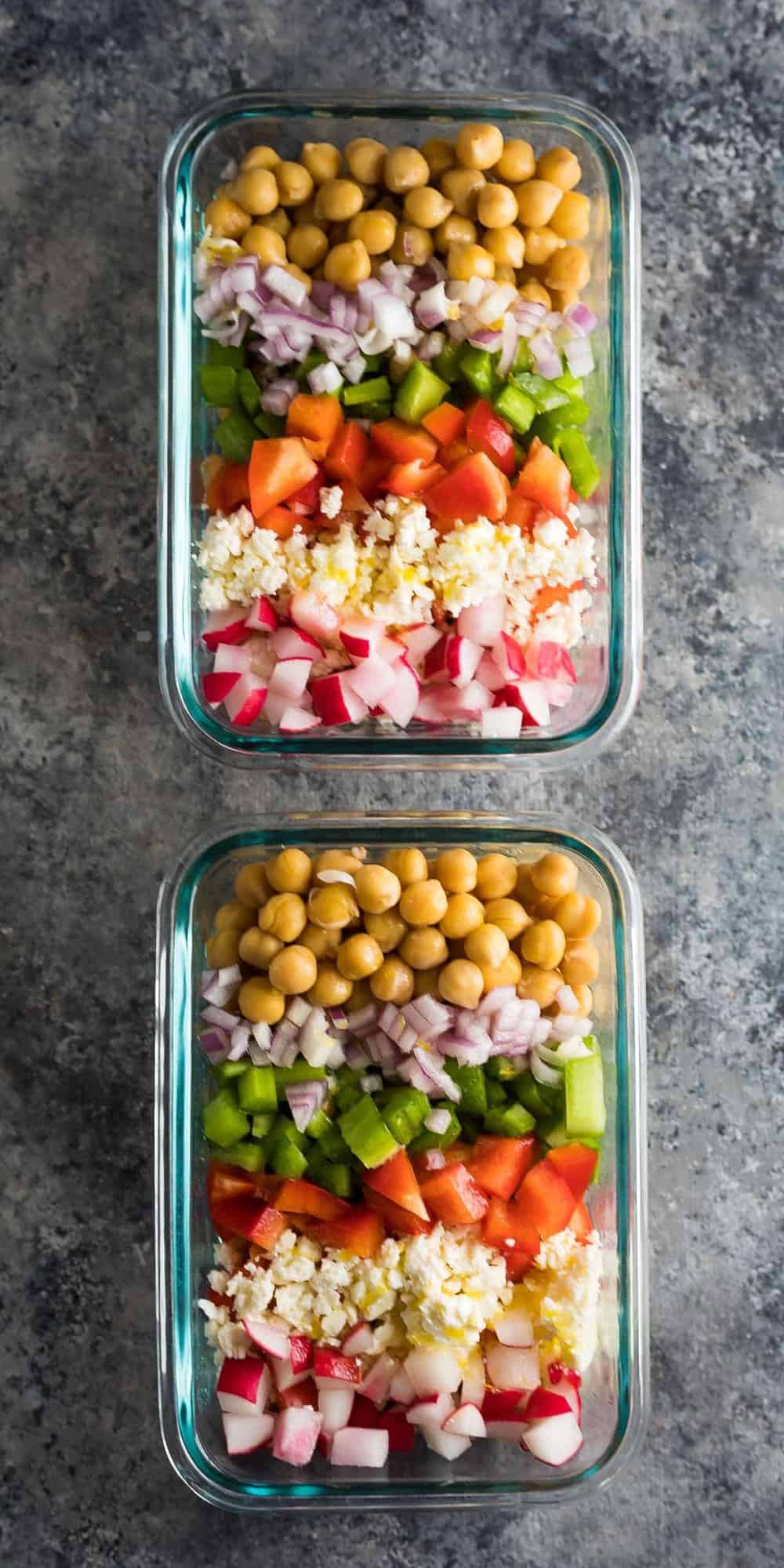 Meal Prep Chopped Chickpea Salad | Sweet Peas and Saffron