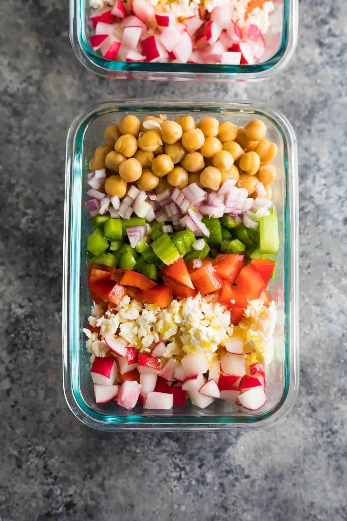 Meal Prep Chopped Chickpea Salad | Sweet Peas and Saffron