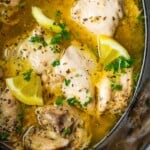 Slow Cooker Lemon Garlic Chicken Thighs - Sweet Peas and Saffron