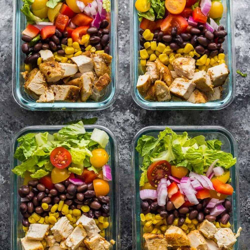 Southwestern Chopped Chicken Salad (Meal Prep) - Sweet Peas and Saffron