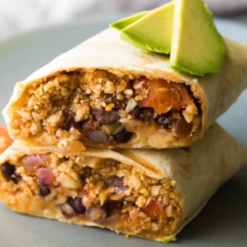 Vegetarian Burrito with Black Beans and Rice –