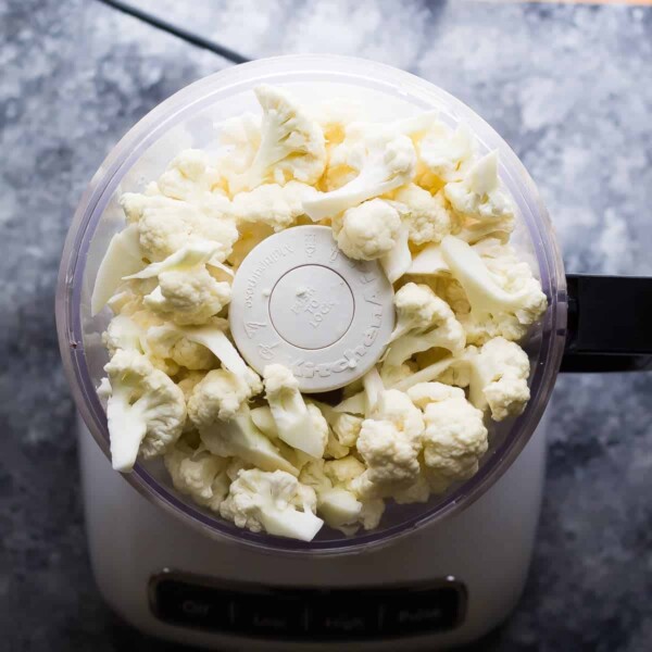 cauliflower in a food processor pre-riced