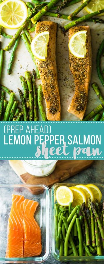 lemon pepper sheet pan salmon (prep ahead)