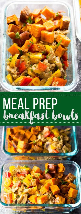 sweet potato breakfast meal prep bowls