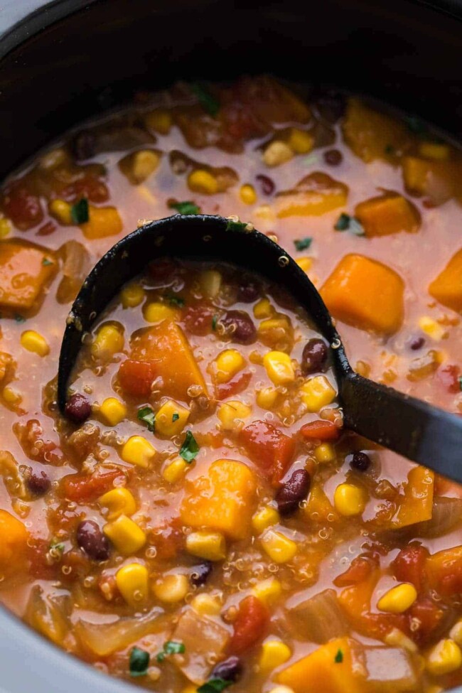 Slow Cooker Black Bean, Quinoa and Sweet Potato Stew Sweet Peas and