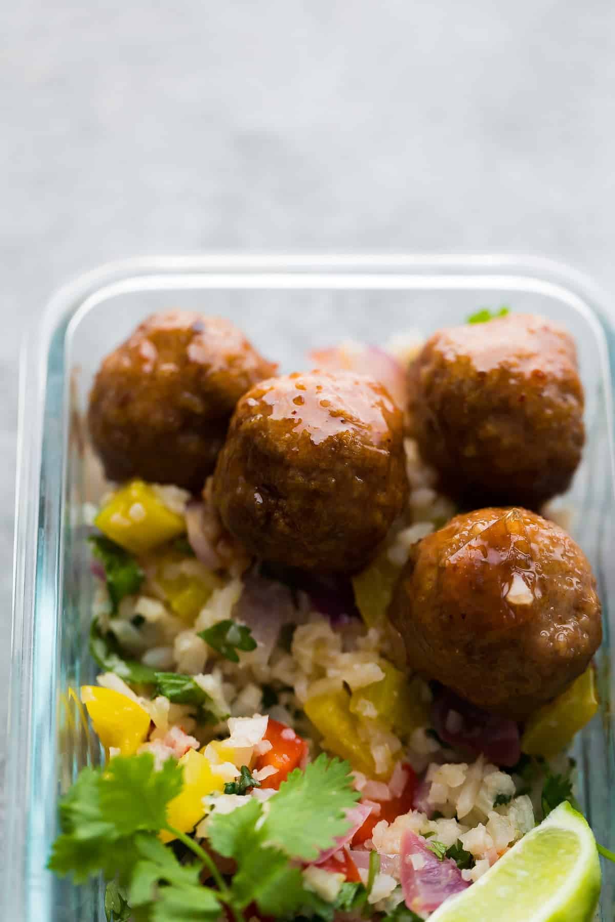 Honey Chipotle Meatball Meal Prep Bowls (+ video) Sweet Peas and Saffron