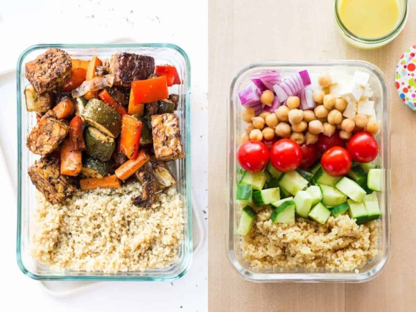 Collage d'images de 24 idées de préparation de repas pour une alimentation propre