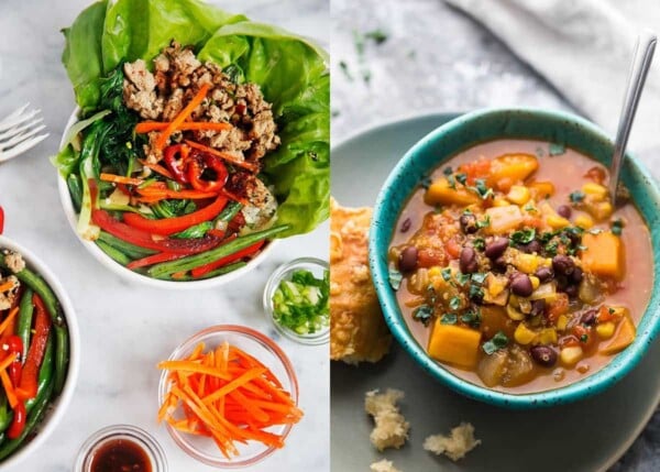 Collage d'images de 24 idées de préparation de repas d'alimentation propre