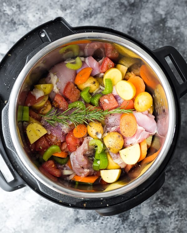 Instant Pot Chicken Stew before cooking