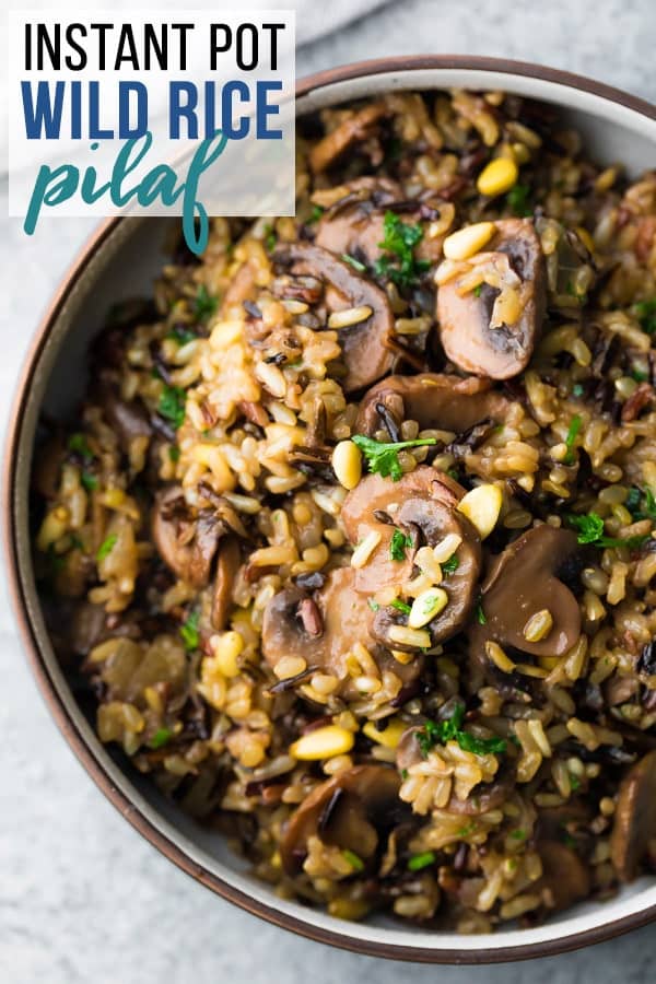 Instant Pot Wild Rice Pilaf With Mushrooms And Pine Nuts Sweet Peas And Saffron