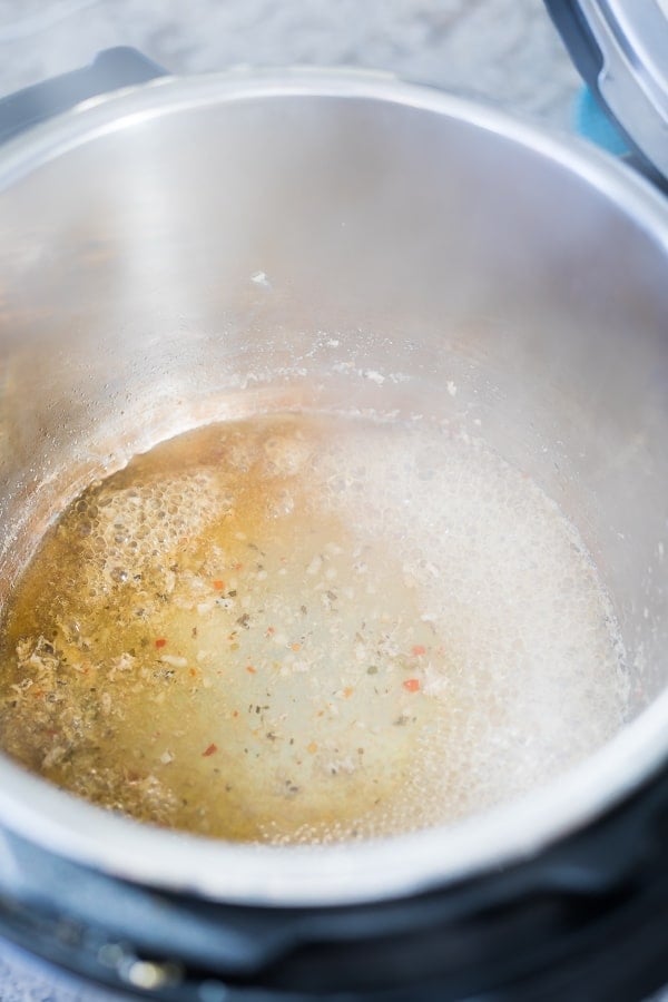 Reducing the lemon garlic sauce in the Instant Pot