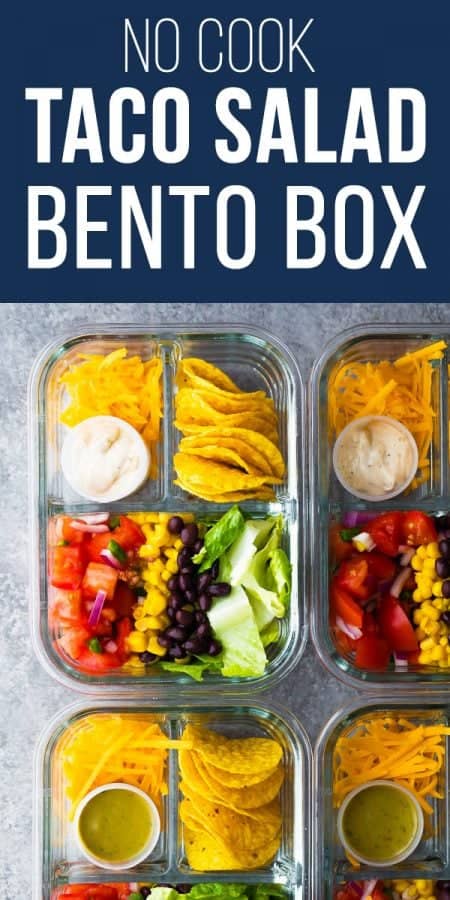 No cook taco salad bento box recipe