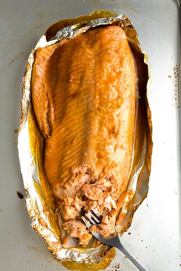 maple soy sauce salmon in foil