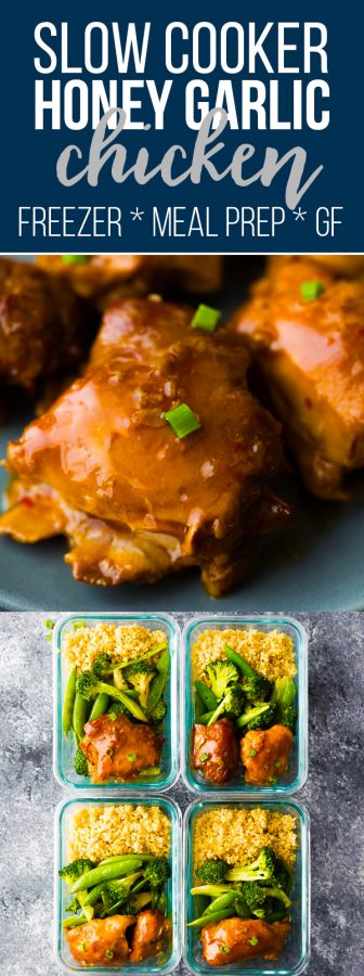 sticky slow cooker honey garlic chicken thighs