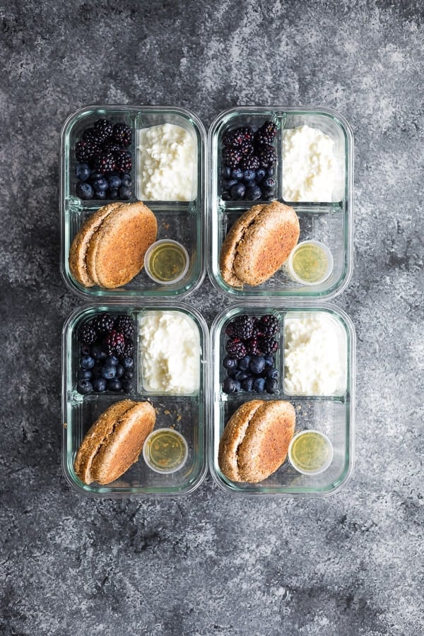 English Muffin Breakfast Box four containers lined up