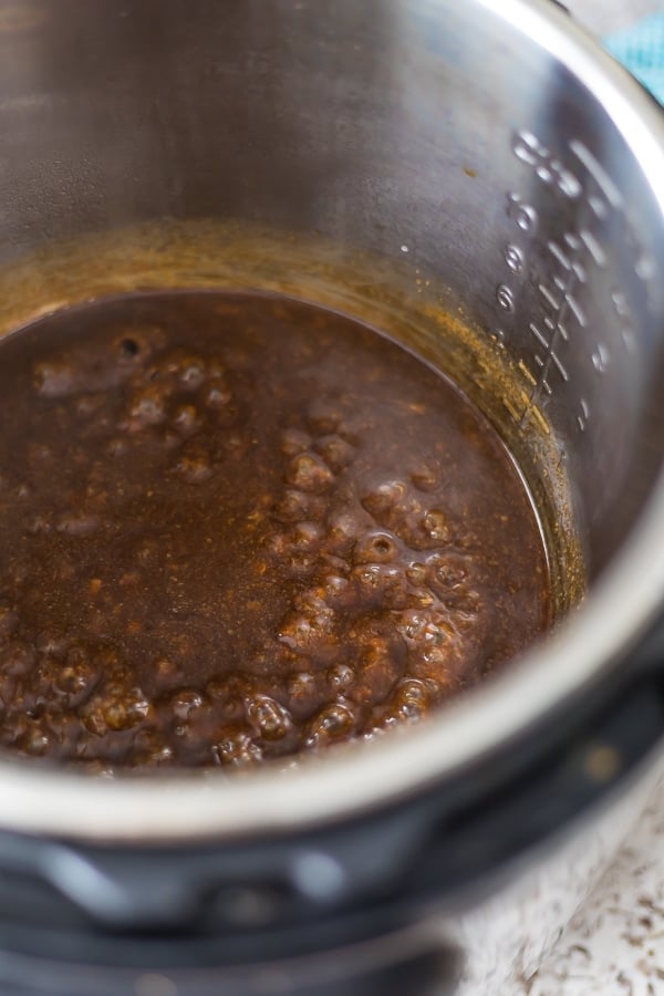 thickening the soy ginger sauce in the instant pot