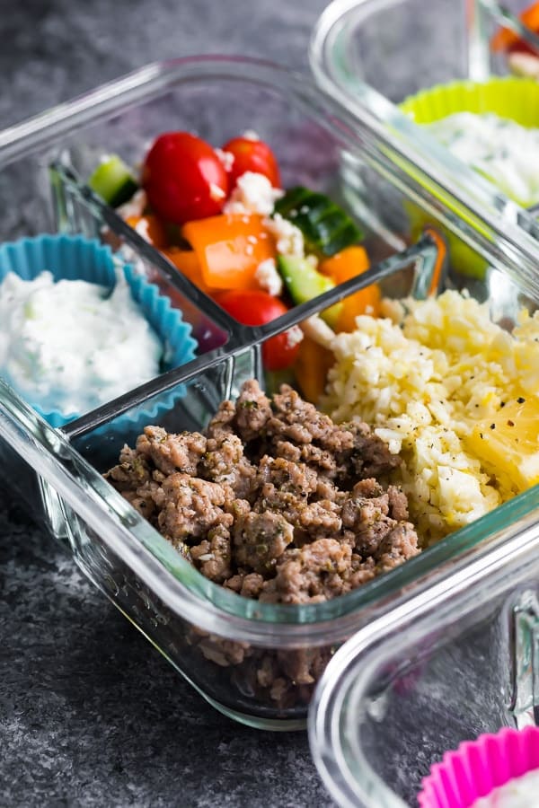 close up of ground turkey for the Low Carb Greek Turkey Meal Prep