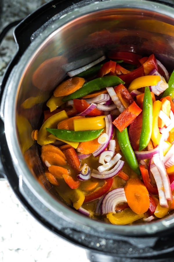 ingredients for Coconut Sweet Chili Chicken Stir Fry in instant pot