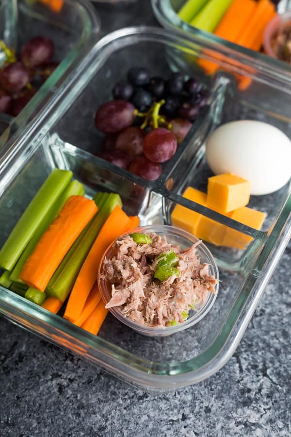 Easy Protein Bistro Snack Box - With Peanut Butter on Top