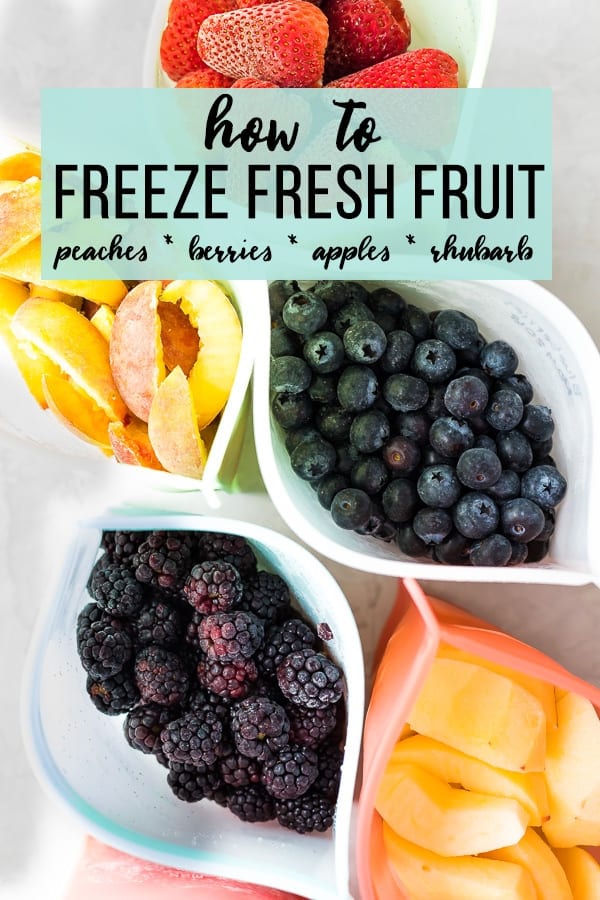 Fruit Freezing Guide- How to Freeze Fresh Fruit; open bags of frozen fruit