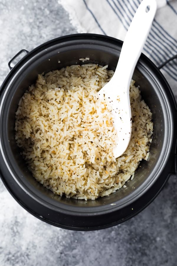 Lemon Rice in rice cooker after cooking