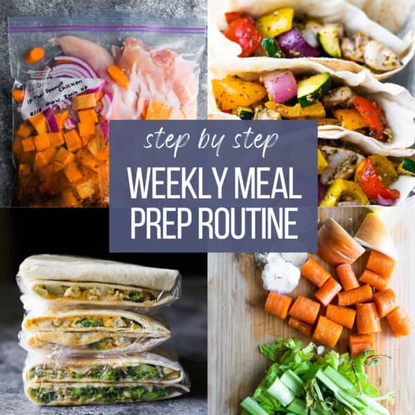 a cover image reading step by step weekly meal prep routine
