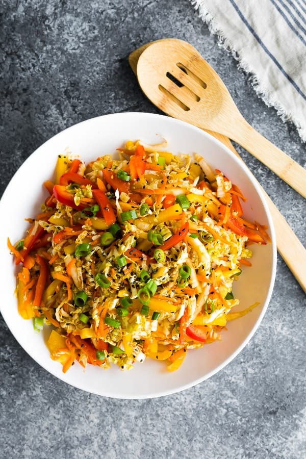 Easy Sesame Asian Slaw | Sweet Peas and Saffron