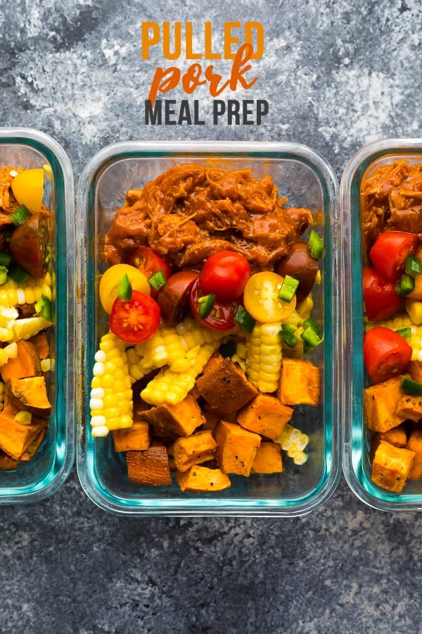 spicy pulled pork meal prep bowls