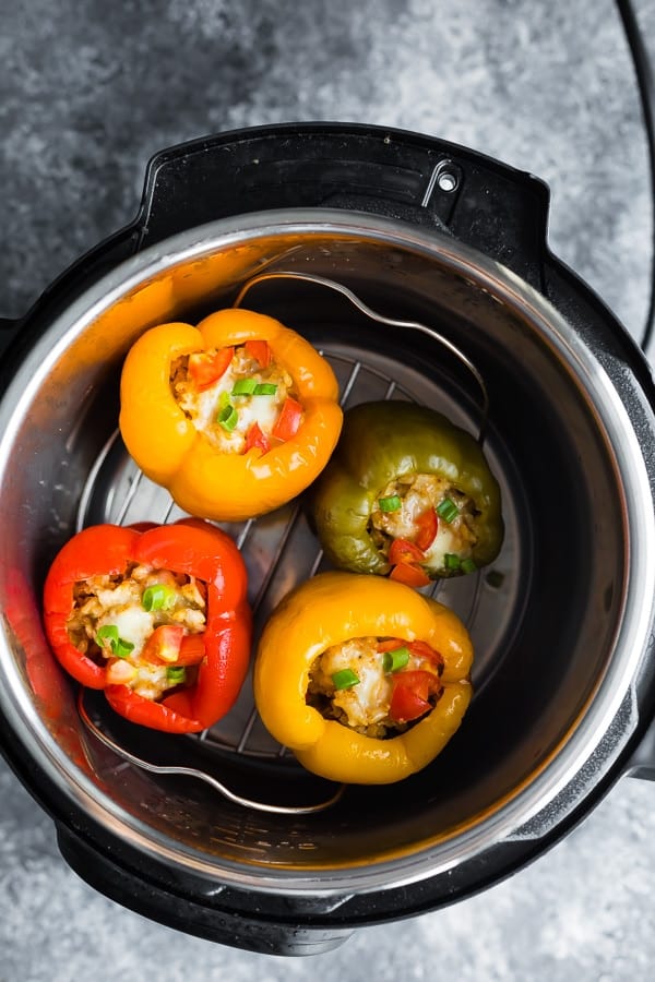 Instant Pot Ground Turkey Stuffed Peppers - Sweet Peas and Saffron