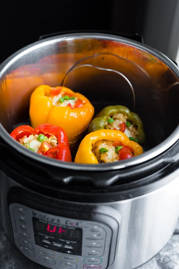 Instant Pot Ground Turkey Stuffed Peppers  Sweet Peas and 