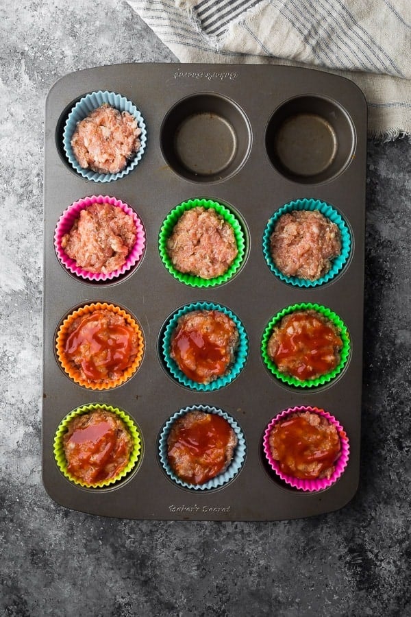 low carb meatloaf cups before baking
