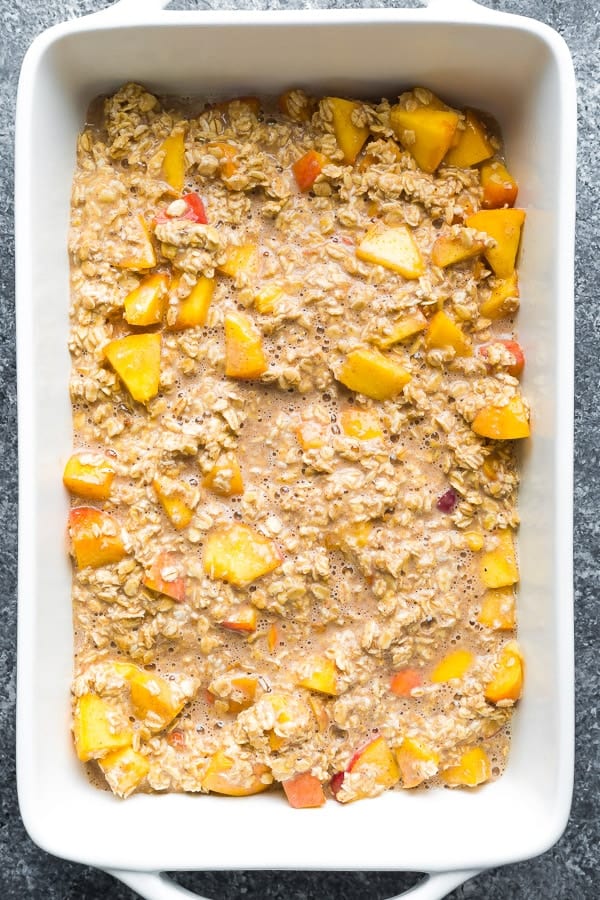healthy oatmeal bake before going into the oven