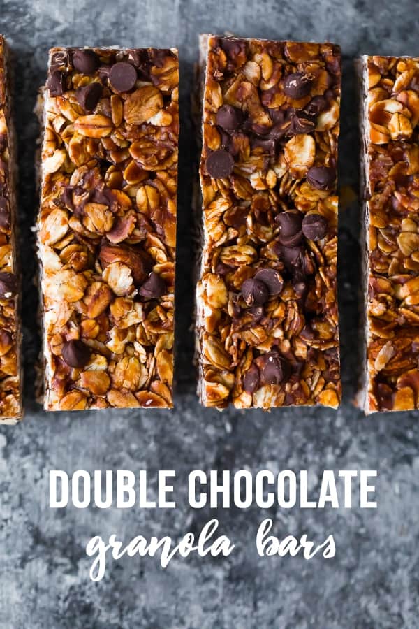 double chocolate no bake granola bars from overhead