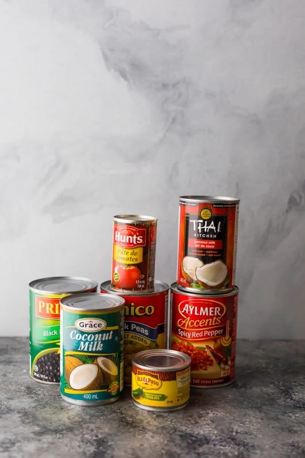 canned goods for pantry staples