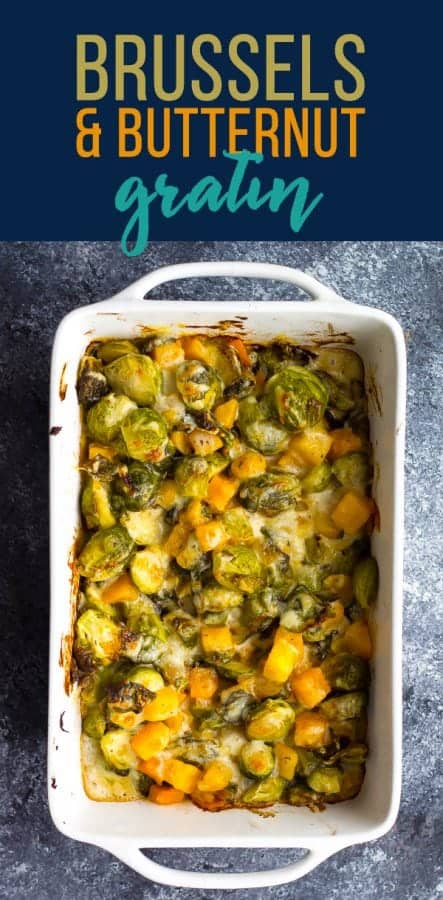 brussels sprouts gratin with butternut squash