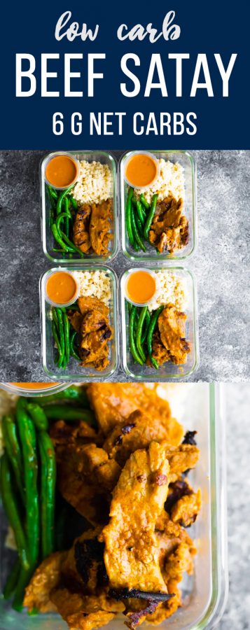 low carb satay beef meal prep