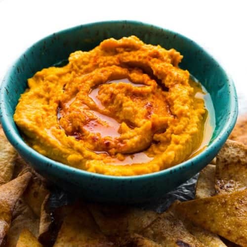 Roasted Red Pepper Hummus | Sweet Peas and Saffron