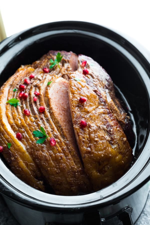 slow cooker spiral ham after cooking (in slow cooker)