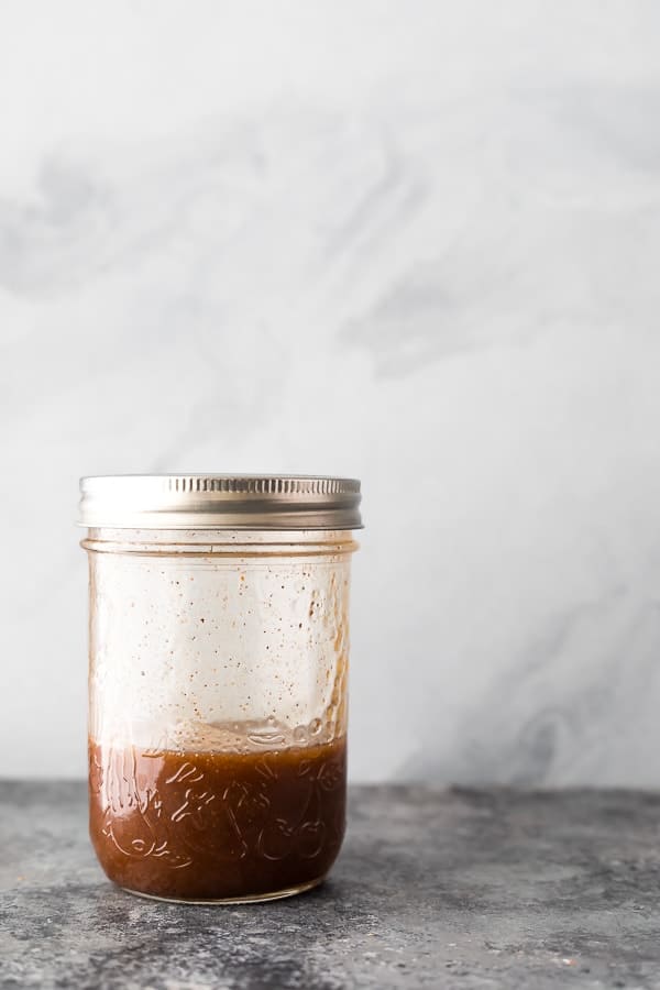 sauce in mason jar for the slow cooker ham