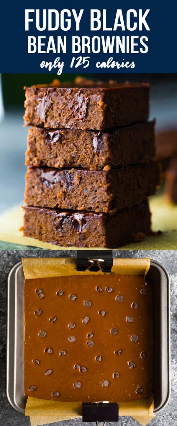 Fudgy black bean brownies that satisfy your sweet tooth while keeping things healthier: no refined sugar, grain-free, and 126 calories per brownie! #sweetpeasandsaffron #mealprep #dessert #brownie #glutenfree #grainfree #cleaneating