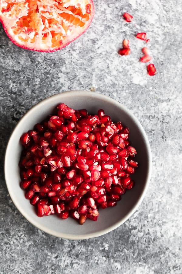 How to eat a pomegranate- bowl of pomegranate seeds