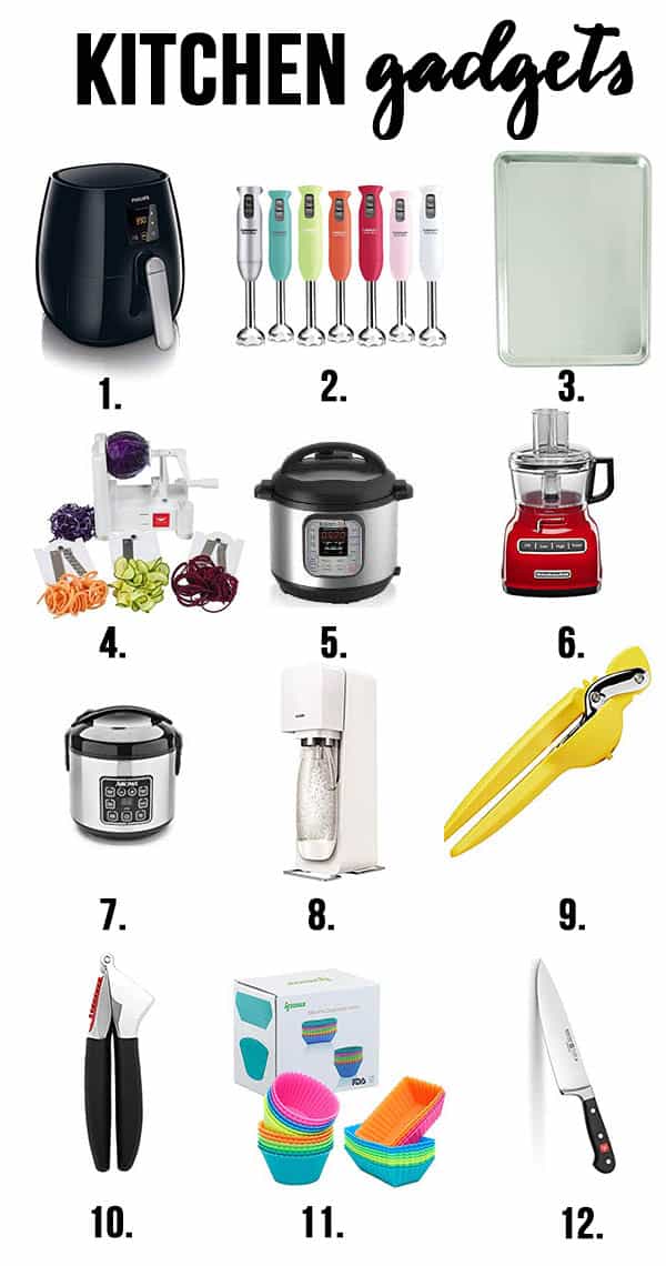 variety of 12 different kitchen gadgets 