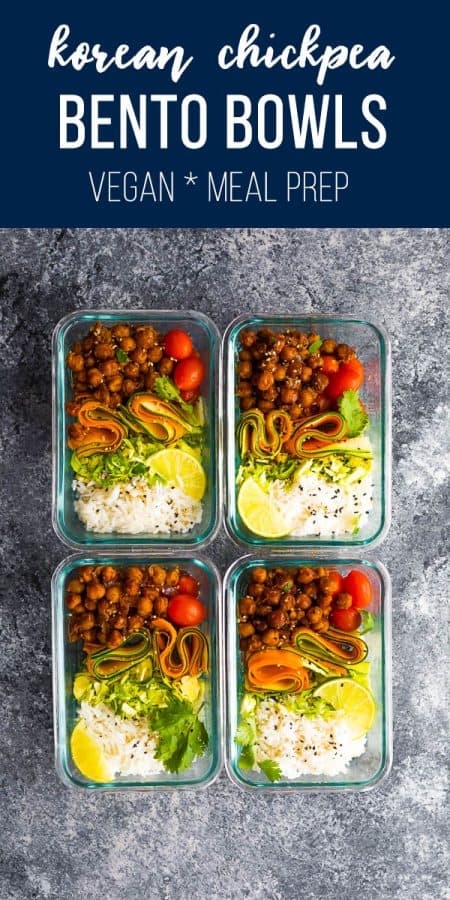 korean bbq chickpea bento bowls