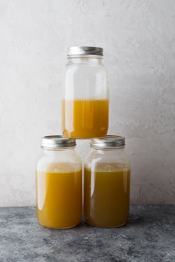 three jars of turkey stock 